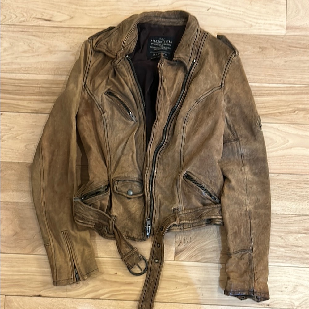 AllSaints Brown Leather Jacket